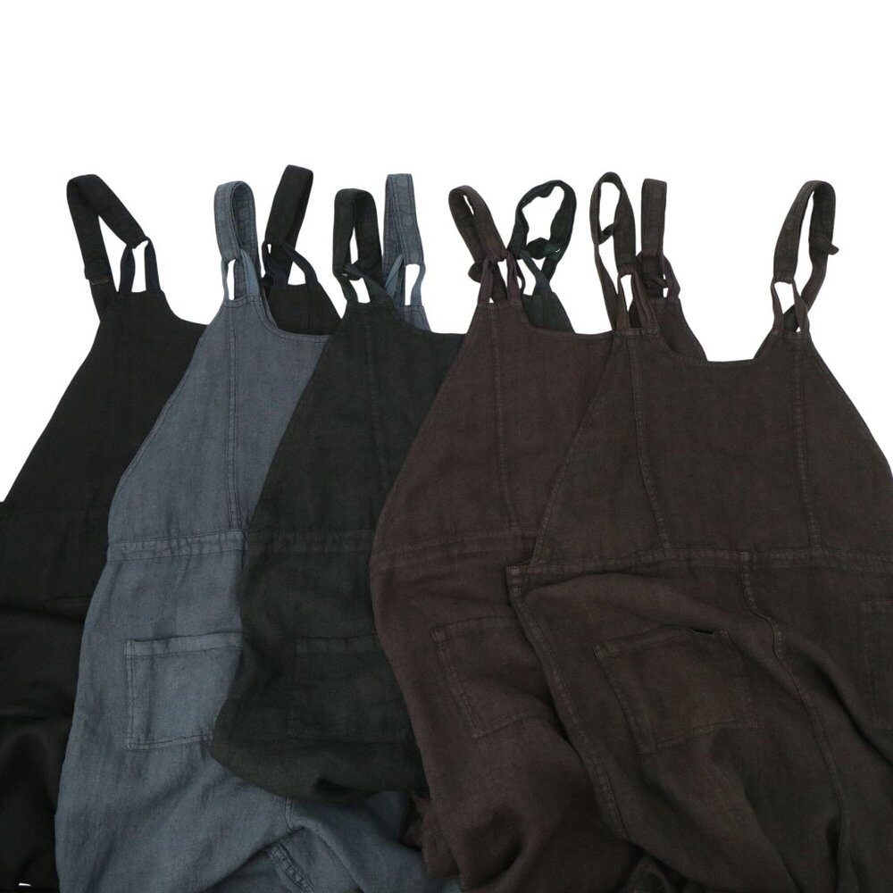 New Cynthia Ashby Linen Blue Wide Leg Overalls Small - Picture 9 of 9